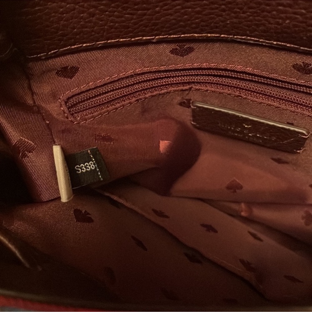 Kate Spade “Leila” Brown Leather & Pink Plaid Backpack, Lk New - Picture 7 of 13